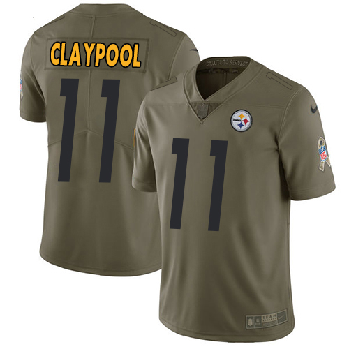 Nike Steelers #11 Chase Claypool Olive Youth Stitched NFL Limited 2017 Salute To Service Jersey